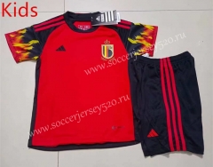 2022-2023 Belgium Home Red Kids/Youth Soccer Uniform-507