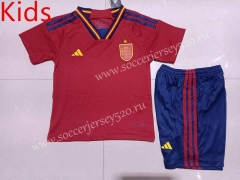 2022-2023 World Cup Spain Home Red Kids/Youth Soccer Uniform-507