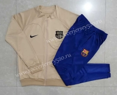 2022-2023 Barcelona Khaki Thailand Soccer Jacket Uniform-815