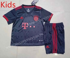 2022-2023 Bayern München 2nd Away Black Kids/Youth Soccer Uniform-507