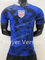 Player Version 2022-2023 World Cup USA Away Blue Thailand Soccer Jersey AAA