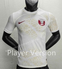 Player Version 2022-2023 Qatar Away White Thailand Soccer Jersey AAA-888