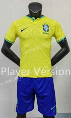 Player Version 2022-2023 Brazil Home Yellow Thailand Soccer Uniform-888