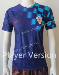 Player Version 2022-2023 Croatia Away Blue Thailand Soccer Jersey AAA-807