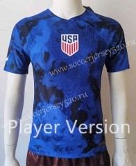 Player Version 2022-2023 World Cup USA Away Blue Thailand Soccer Jersey AAA-807