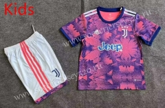 2022-2023 Juventus 2nd Away Pink Kids/Youth Soccer Uniform-6748