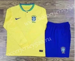 2022-2023 World Cup Brazil Home Yellow LS Soccer Uniform-709