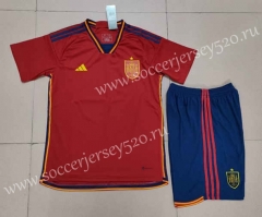 2022-2023 Spain Home Red Soccer Uniform-718