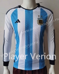Player Version 2022-2023 Argentina Home Blue and White LS Thailand Soccer Jersey AAA-807