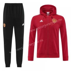 2022-2023 Manchester United Red Thailand Soccer Jacket Uniform With Hat-815