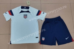 2022-2023 USA Home White Soccer Unifrom-718