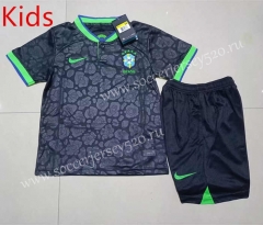 2022-2023 Special Version Brazil Black Kid/Youth Soccer Uniform-507