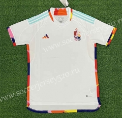 (S-4XL) 2022-2023 Belgium Away White Thailand Soccer Jersey AAA-403