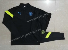 2022-2023 Manchester City Black Thailand Soccer Tracksuit Uniform-815