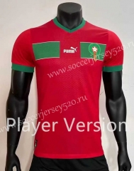 Player Version 2022-2023 Morocco Home Red Thailand Soccer Jersey AAA