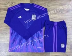 2022-2023 Argentina 2nd Away Purple LS Soccer Uniform-709