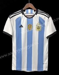 (S-4XL) 3 Stars 2022-2023 Argentina Home Blue&White Thailand Soccer Jersey AAA-403