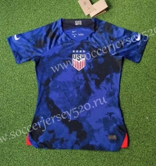 2022-2023 USA Away Blue Thailand Women Soccer Jersey AAA-418