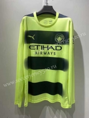 2022-2023 Manchester City 2nd Away Fluorescent Green LS Thailand Soccer Jersey AAA-9268