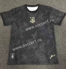 (S-4XL) 3 Stars 2022-2023 Argentina Black Thailand Soccer Jersey AAA-709