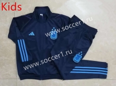 ( 3 Stars )  2022-2023 Argentina Royal Blue Kids/Youth Soccer Jacket Uniform-815