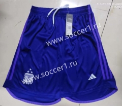 2022-2023 (3Stars) Argentina Away Purple Thailand Soccer Shorts