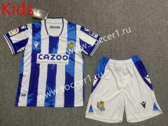 2022-2023 Real Sociedad Home Blue&White Kids/Youth Soccer Uniform-HR