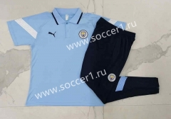 2022-202022-2023 Manchester City Royal Blue Thailand Polo Uniform-815