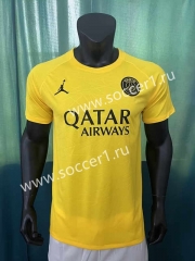 2023-2024 PSG Yellow Thailand Training Soccer Jersey AAA-305