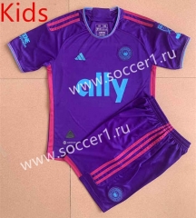 2023-2024 Charlotte FC Purple Kids/Youth Soccer Uniform-AY