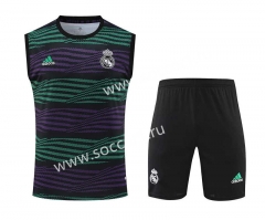 2023-2024 Real Madrid Purple&Green Thailand Soccer Vest Uniform-418