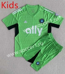 2023-2024 Charlotte FC Goalkeeper Green Kids/Youth Soccer Uniform-AY