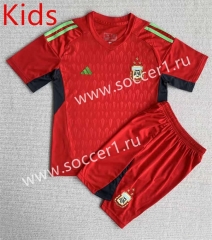 (3 Stars) 2022-2023 Argentina Goalkeeper Red Kids/Youth Soccer Uniform-AY