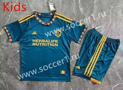 2023-2024 Los Angeles Galaxy Away Blue Kids/Youth Soccer Uniform-8975