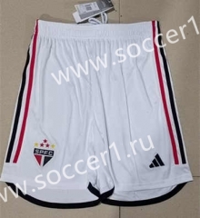 2023-2024 Sao Paulo Futebol Clube Home White Thailand Soccer Shorts AAA-2886