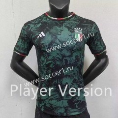 Player Version 2023-2024 Italy Home Black&Green Thailand Soccer Jersey AAA-6886