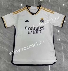 (S-4XL) 2023-2024 Correct Version Real Madrid Home White Thailand Soccer Jersey AAA-818