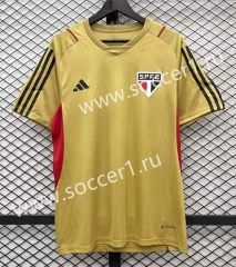 2023-2024 Sao Paulo Futebol Clube Gold Thailand Training Soccer Jersey AAA-7358