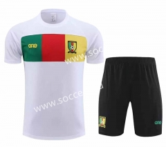 2023-2024 Cameroon White Thailand Soccer Uniform-0299