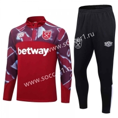 2023-2024 West Ham United Date Red Thailand Soccer Tracksuit-411
