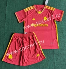 2023-2024 Correct version Roma Home Red Soccer Uniform-8423
