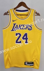 2023 Round Collar Los Angeles Lakers Yellow #24 NBA Jersey-311