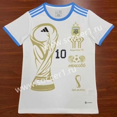 2022-2023 Champion Version Argentina White Thailand Soccer Jersey AAA-3079