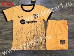 2023-2024 Barcelona Yellow Kid/Youth Soccer Uniform-709