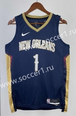 2023 New Orleans Pelicans Navy Blue #1 NBA Jersey-311