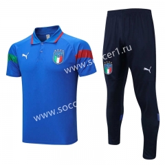 2022-2023 Italy Blue Thailand Polo Uniform-815