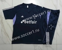 2023-2024 Cruzeiro EC Royal Blue Short Sleeve Thailand Soccer Tracksuit-815