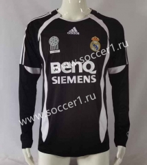 Retro Version 2006 Real Madrid Black LS Thailand Soccer Jersey AAA-503