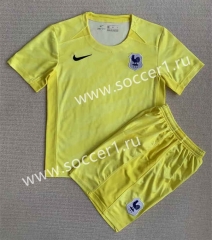 2023-2024 France Goalkeeper Yellow Soccer Uniform-AY
