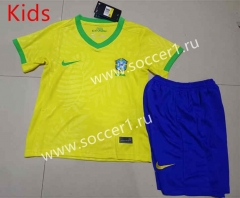 2023-2024 Brazil Home Yellow Kid/Youth Soccer Uniform-507